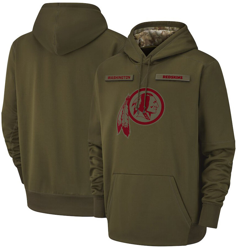 NFL apparel - NFL Football Gear Washington Redskins Hoodie Arm Green,long sleeve drawstring hooded baseball sweatshirt with front pockets