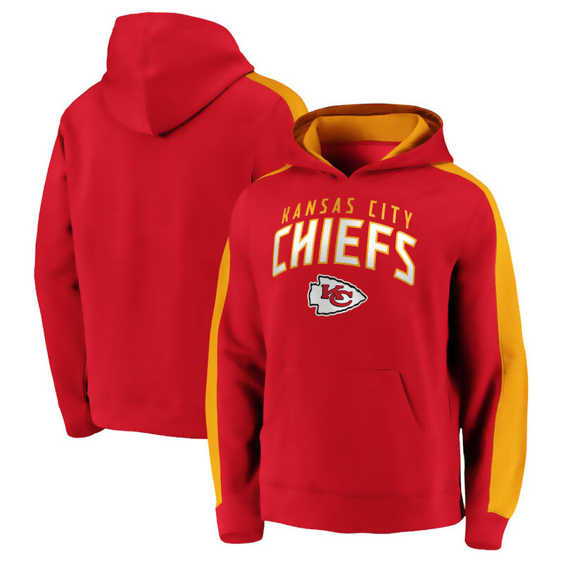 NFL Football Hoodie Kansas City Chiefs Jersey Red,Classic Team Logo - Long Sleeve Unisex Adult Pullover Hoodie - Officially Licensed NFL Apparel