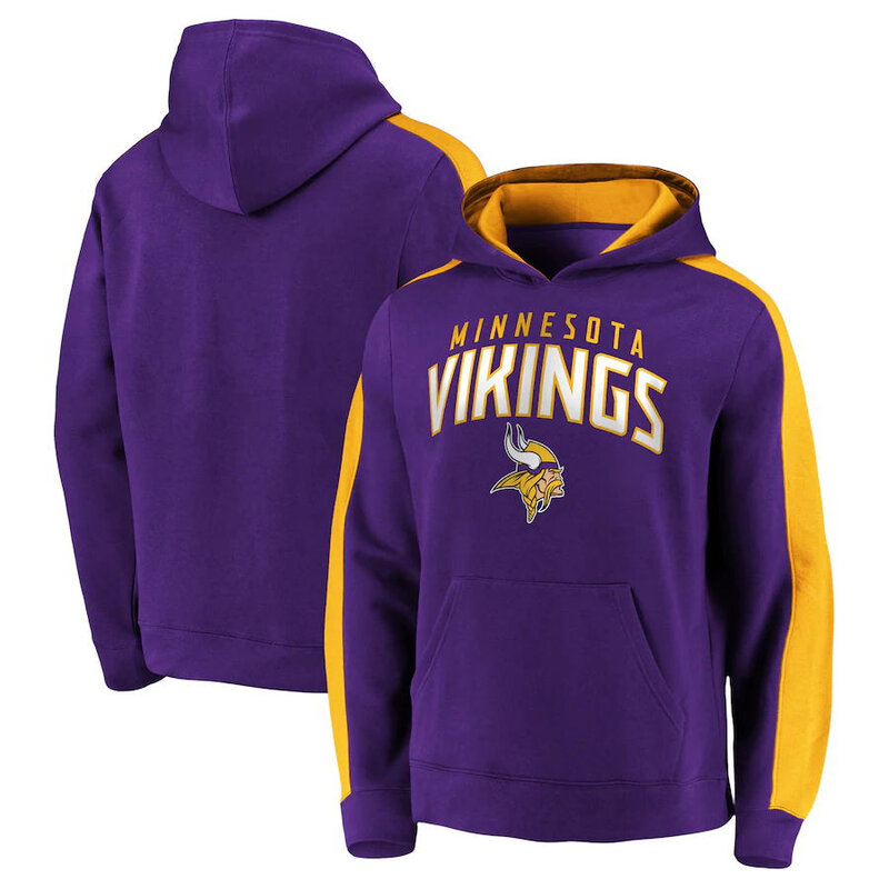 NFL Football Hoodie Minnesota Vikings Jersey Purple,Classic Team Logo - Long Sleeve Unisex Adult Pullover Hoodie - Officially Licensed NFL Apparel