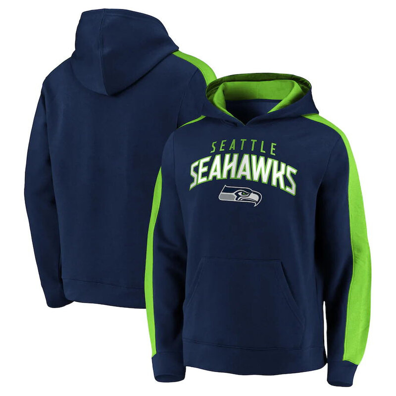 NFL Football Hoodie Seattle Seahawks Jersey Blue,Classic Team Logo - Long Sleeve Unisex Adult Pullover Hoodie - Officially Licensed NFL Apparel