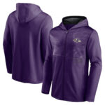 Official NFL merchandise NFL Football Wear Baltimore Ravens Zip UP Hoodie Purple america National Football League Jersery