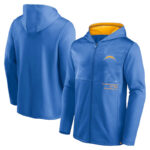 Official NFL merchandise NFL Football Wear Los Angeles Chargers Zip UP Hoodie Blue america National Football League Jersery