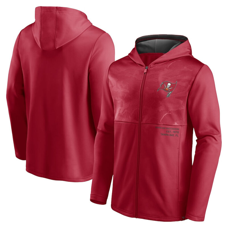 Official NFL merchandise NFL Football Wear Tampa Bay Buccaneers Zip UP Hoodie Red america National Football League Jersery