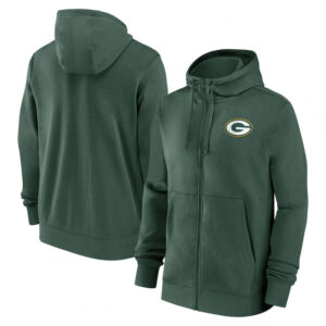 NFL merchandise Team Logo Green Bay Packers full zip up hoodie - long sleeve hooded sweatshirt