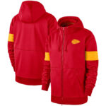 NFL Kansas City Chiefs long sleeve zip up hoodie with drawstring hooded,two front pocket,fashion National Football League apparel