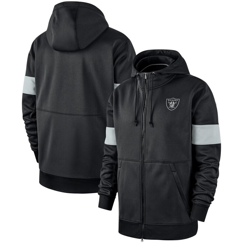 NFL Las Vegas Raiders long sleeve zip up hoodie with drawstring hooded,two front pocket,fashion National Football League apparel