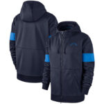 NFL Los Angeles Chargers long sleeve zip up hoodie with drawstring hooded,two front pocket,fashion National Football League apparel