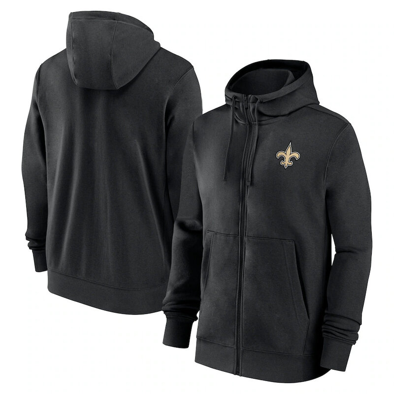 NFL merchandise Team Logo New Orleans Saints full zip up hoodie - long sleeve hooded sweatshirt