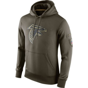 NFL apparel - NFL Gear Atlanta Falcons Football Hoodie Army Green,long sleeve drawstring hooded baseball sweatshirt with front pockets