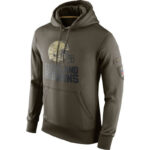 NFL apparel - NFL Gear Cleveland Browns Football Hoodie Army Green,long sleeve drawstring hooded baseball sweatshirt with front pockets