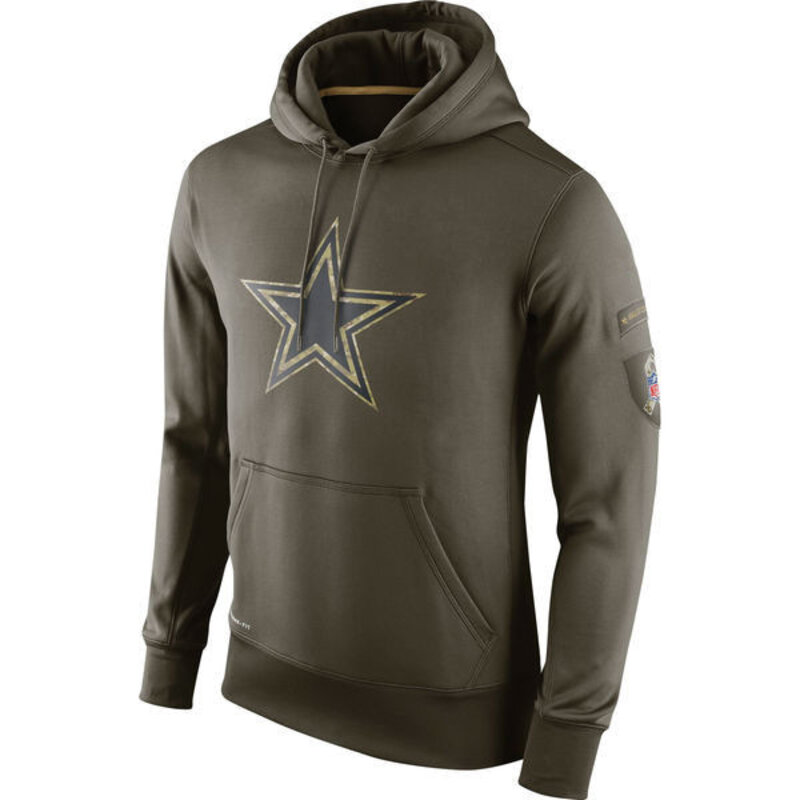 NFL apparel - NFL Gear Dallas Cowboys Football Hoodie Army Green,long sleeve drawstring hooded baseball sweatshirt with front pockets