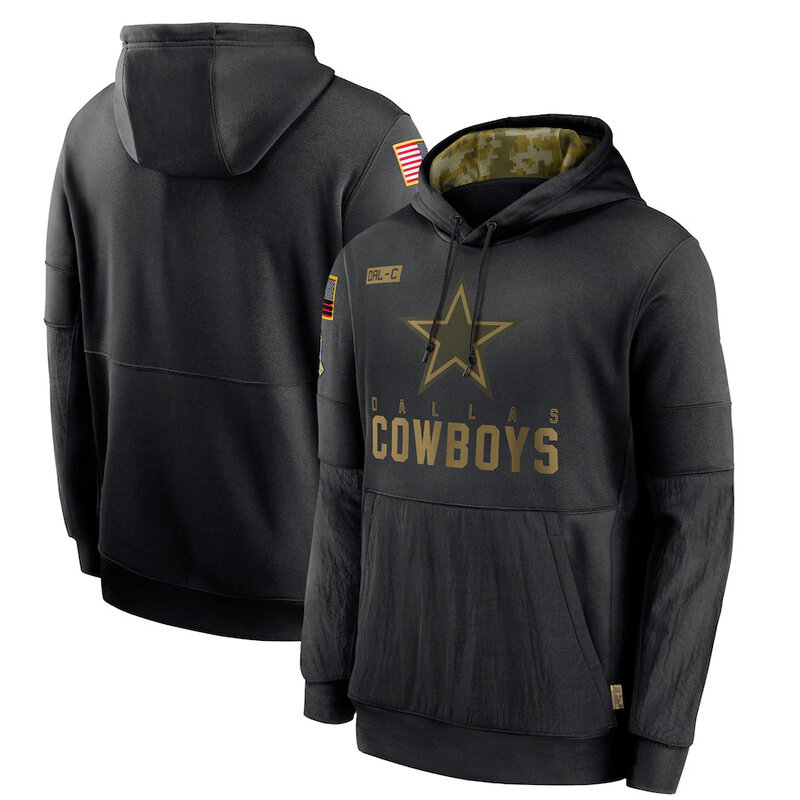 NFL apparel - NFL Gear Dallas Cowboys Football Pullover Hoodie Black,long sleeve drawstring hooded baseball sweatshirt with front pockets