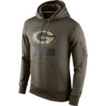 NFL apparel - NFL Gear Green Bay Packers Football Hoodie Army Green,long sleeve drawstring hooded baseball sweatshirt with front pockets