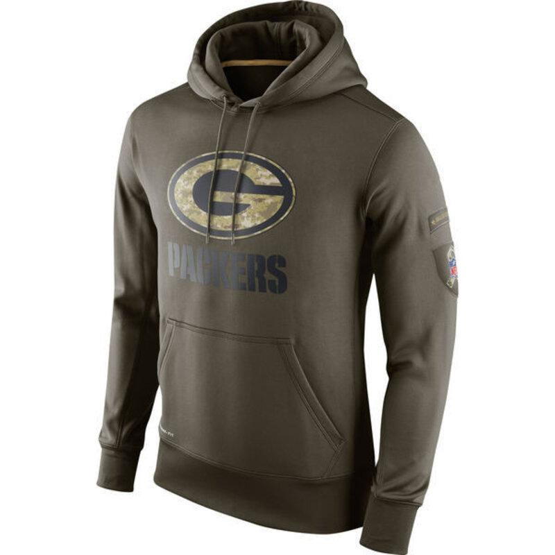 NFL apparel - NFL Gear Green Bay Packers Football Hoodie Army Green,long sleeve drawstring hooded baseball sweatshirt with front pockets