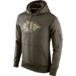 NFL apparel - NFL Gear Kansas City Chiefs Football Hoodie Army Green,long sleeve drawstring hooded baseball sweatshirt with front pockets