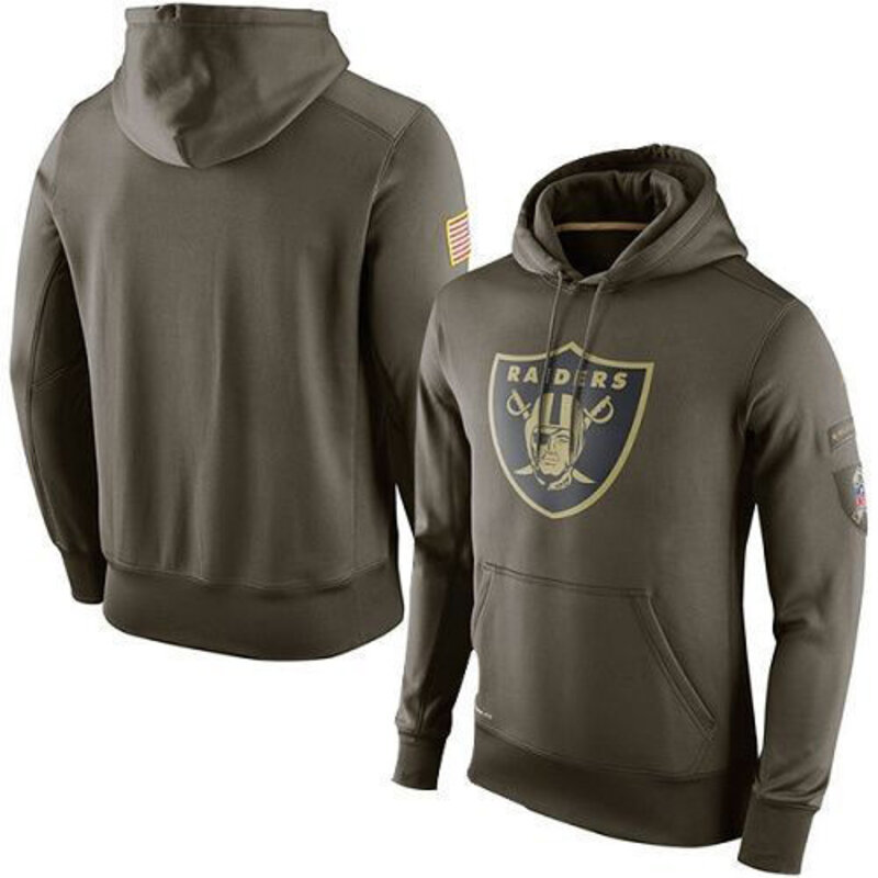 NFL apparel - NFL Gear Las Vegas Raiders Football Hoodie Army Green,long sleeve drawstring hooded baseball sweatshirt with front pockets