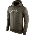 NFL apparel - NFL Gear Los Angeles Chargers Football Hoodie Army Green,long sleeve drawstring hooded baseball sweatshirt with front pockets