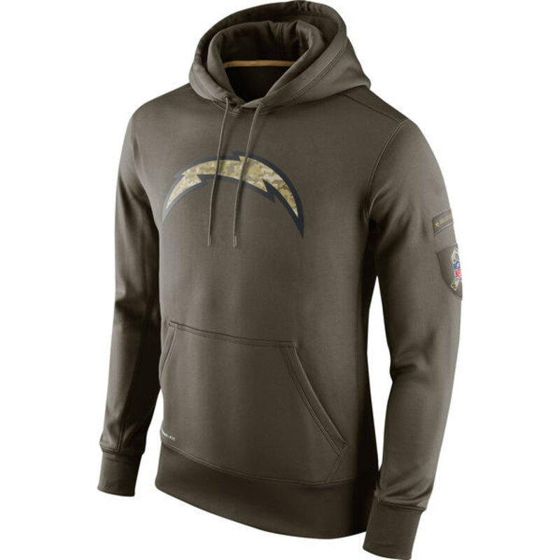 NFL apparel - NFL Gear Los Angeles Chargers Football Hoodie Army Green,long sleeve drawstring hooded baseball sweatshirt with front pockets