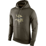 NFL apparel - NFL Gear Minnesota Vikings Football Hoodie Army Green,long sleeve drawstring hooded baseball sweatshirt with front pockets