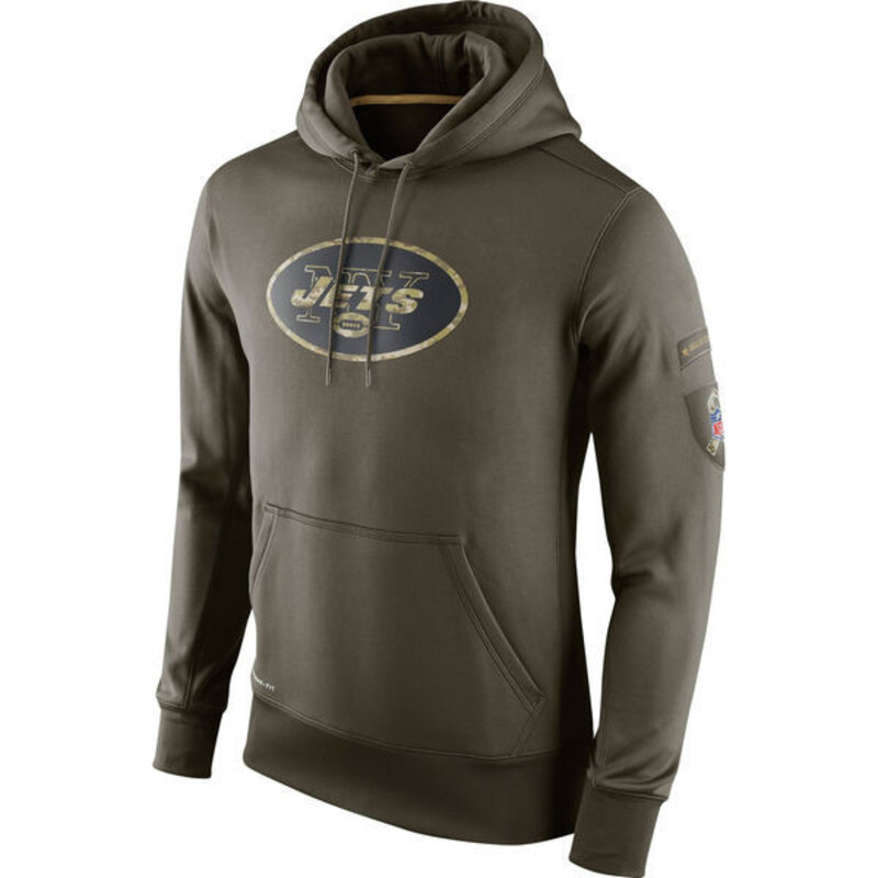 NFL apparel - NFL Gear New York Jets Football Hoodie Army Green,long sleeve drawstring hooded baseball sweatshirt with front pockets