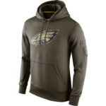 NFL apparel - NFL Gear Philadelphia Eagles Football Hoodie Army Green,long sleeve drawstring hooded baseball sweatshirt with front pockets