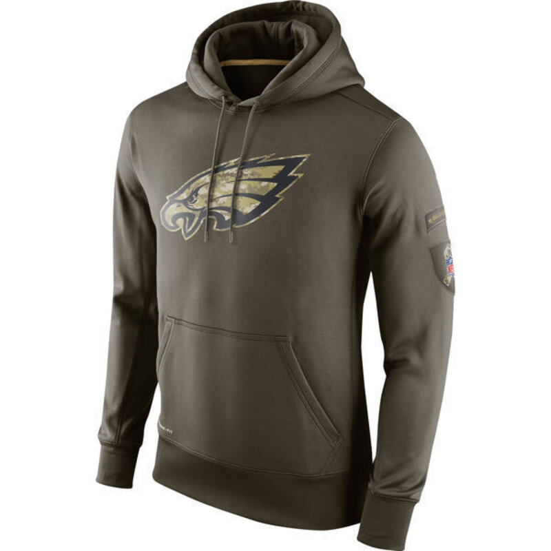 NFL apparel - NFL Gear Philadelphia Eagles Football Hoodie Army Green,long sleeve drawstring hooded baseball sweatshirt with front pockets