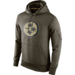 NFL apparel - NFL Gear Pittsburgh Steelers Football Hoodie Army Green,long sleeve drawstring hooded baseball sweatshirt with front pockets