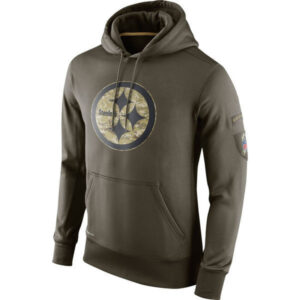 NFL apparel - NFL Gear Pittsburgh Steelers Football Hoodie Army Green,long sleeve drawstring hooded baseball sweatshirt with front pockets