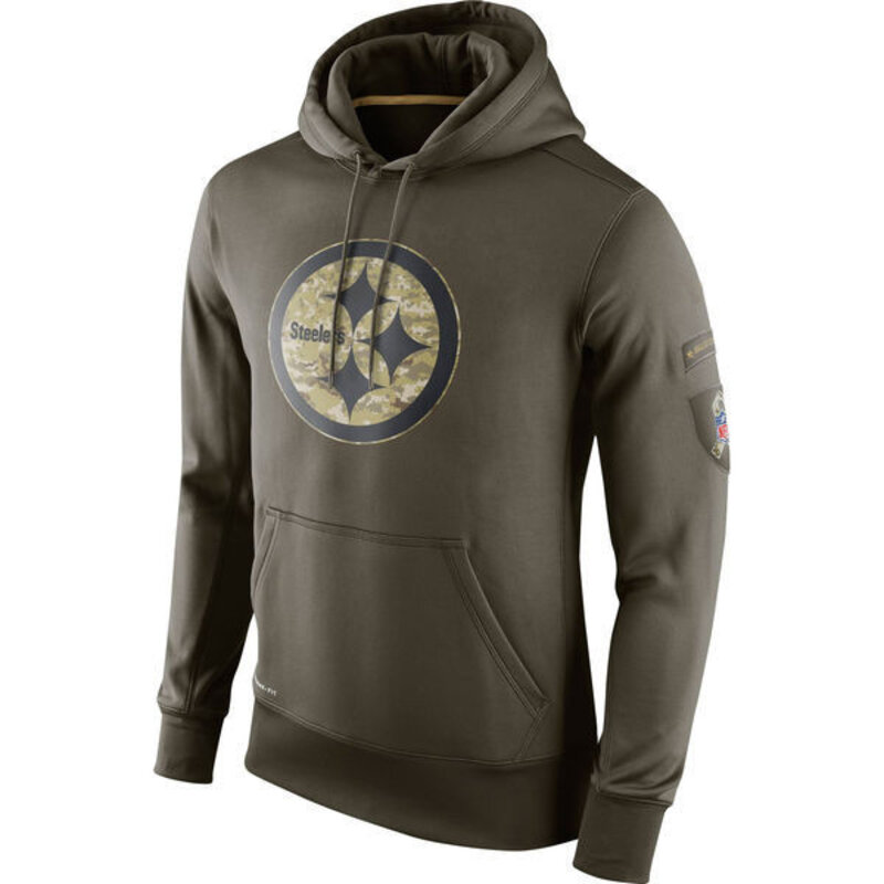 NFL apparel - NFL Gear Pittsburgh Steelers Football Hoodie Army Green,long sleeve drawstring hooded baseball sweatshirt with front pockets