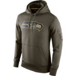 NFL apparel - NFL Gear Seattle Seahawks Football Hoodie Army Green,long sleeve drawstring hooded baseball sweatshirt with front pockets