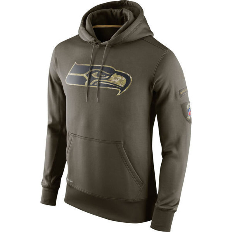 NFL apparel - NFL Gear Seattle Seahawks Football Hoodie Army Green,long sleeve drawstring hooded baseball sweatshirt with front pockets