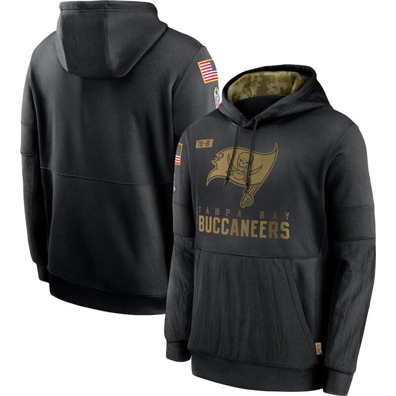 NFL apparel - NFL Gear Tampa Bay Buccaneers Football Pullover Hoodie Black,long sleeve drawstring hooded baseball sweatshirt with front pockets