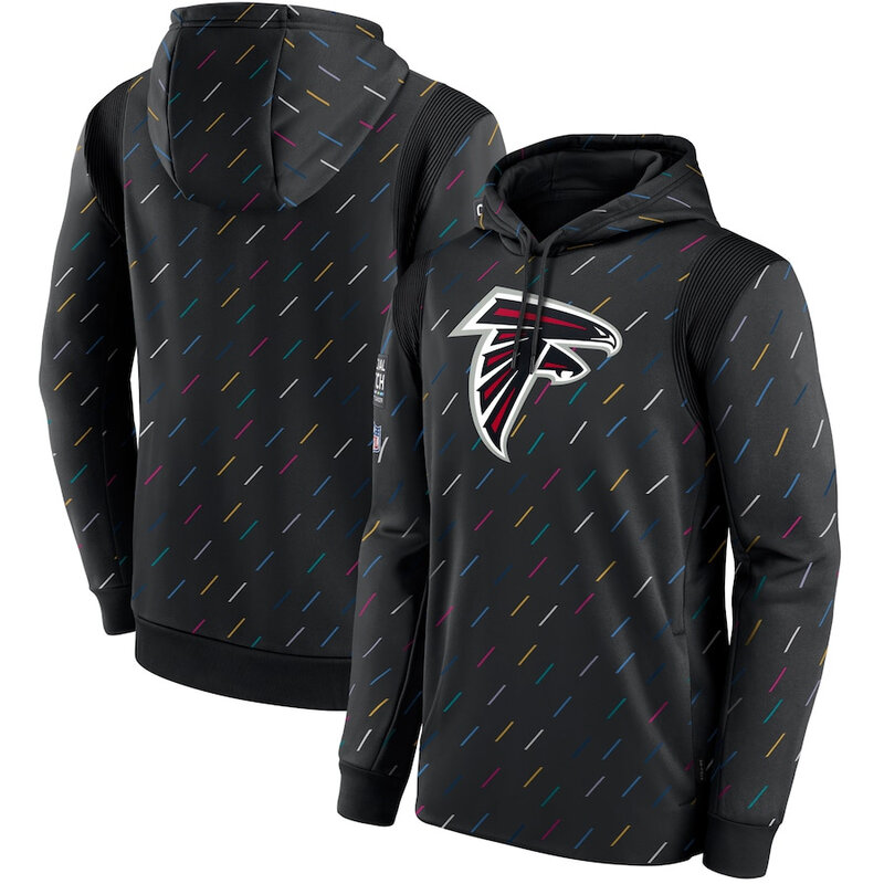 NFL Team apparel - NFL Hoodie Atlanta Falcons Football Wear Black,long sleeve drawstring hooded Football wear with front pockets