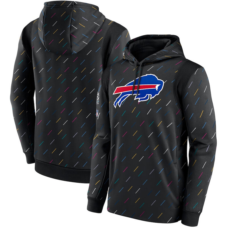 NFL Team apparel - NFL Hoodie Buffalo Bills Football Wear Black,long sleeve drawstring hooded Football wear with front pockets