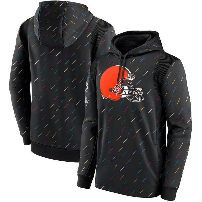NFL Team apparel - NFL Hoodie Cleveland Browns Football Wear Black,long sleeve drawstring hooded Football wear with front pockets