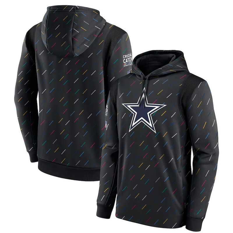 NFL Team apparel - NFL Hoodie Dallas Cowboys Football Wear Black,long sleeve drawstring hooded Football wear with front pockets