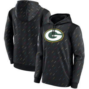 NFL Team apparel - NFL Hoodie Green Bay Packers Football Wear Black,long sleeve drawstring hooded Football wear with front pockets