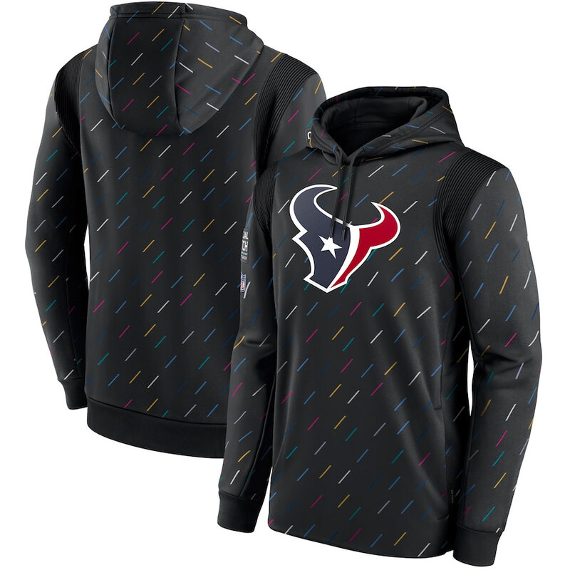 NFL Team apparel - NFL Hoodie Houston Texans Football Wear Black,long sleeve drawstring hooded Football wear with front pockets