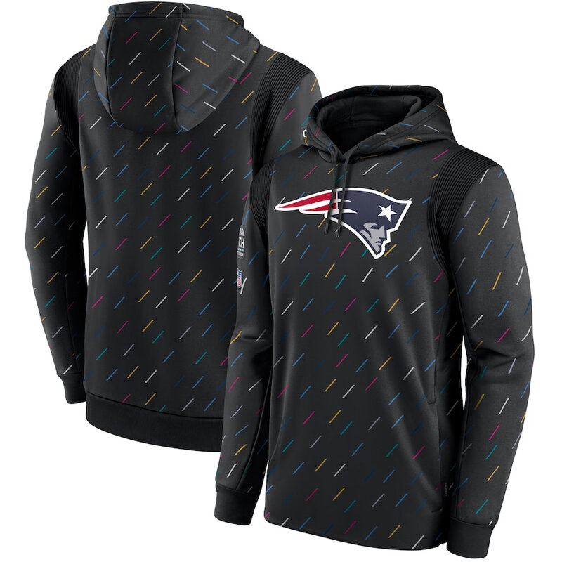NFL Team apparel - NFL Hoodie New England Patriots Football Wear Black,long sleeve drawstring hooded Football wear with front pockets
