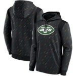 NFL Team apparel - NFL Hoodie New York Jets Football Wear Black,long sleeve drawstring hooded Football wear with front pockets
