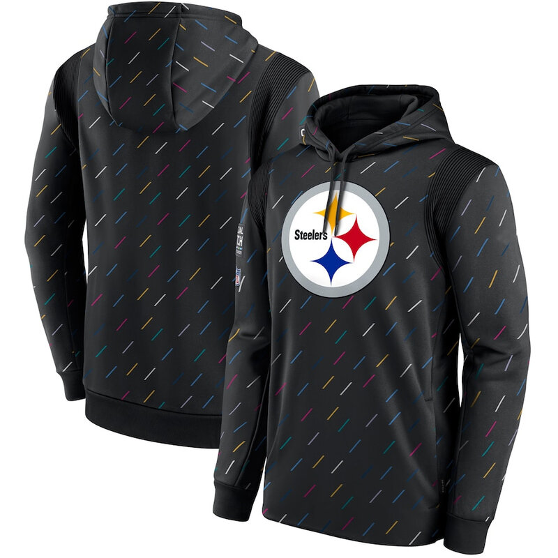 NFL Team apparel - NFL Hoodie Pittsburgh Steelers Football Wear Black,long sleeve drawstring hooded Football wear with front pockets