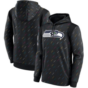 NFL Team apparel - NFL Hoodie Seattle Seahawks Football Wear Black,long sleeve drawstring hooded Football wear with front pockets
