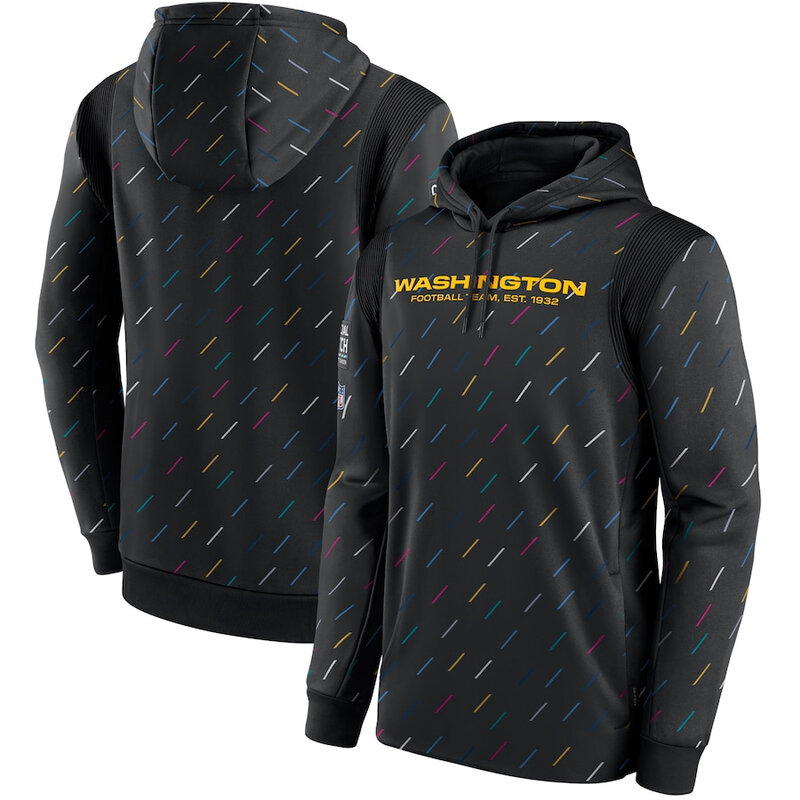 NFL Team apparel - NFL Hoodie Washington Commanders Football Wear Black,long sleeve drawstring hooded Football wear with front pockets