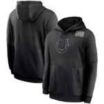 NFL apparel - NFL Indianapolis Colts Crucial Catch Football Hoodie Black,long sleeve drawstring hooded baseball sweatshirt with front pockets