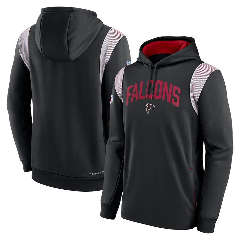 NFL Team apparel - NFL Jersey Hoodie Atlanta Falcons Football Wear Black,long sleeve drawstring hooded Football wear with front pockets