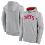 NFL Team apparel - NFL Jersey Hoodie Kansas City Chiefs Football Wear Grey,long sleeve drawstring hooded Football wear with front pockets