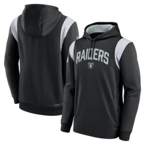 NFL Team apparel - NFL Jersey Hoodie Las Vegas Raiders Football Wear Black,long sleeve drawstring hooded Football wear with front pockets