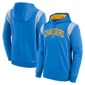 NFL Team apparel - NFL Jersey Hoodie Los Angeles Chargers Football Wear Blue,long sleeve drawstring hooded Football wear with front pockets