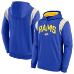 NFL Team apparel - NFL Jersey Hoodie Los Angeles Rams Football Wear Blue,long sleeve drawstring hooded Football wear with front pockets
