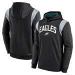 NFL Team apparel - NFL Jersey Hoodie Philadelphia Eagles Football Wear Black,long sleeve drawstring hooded Football wear with front pockets